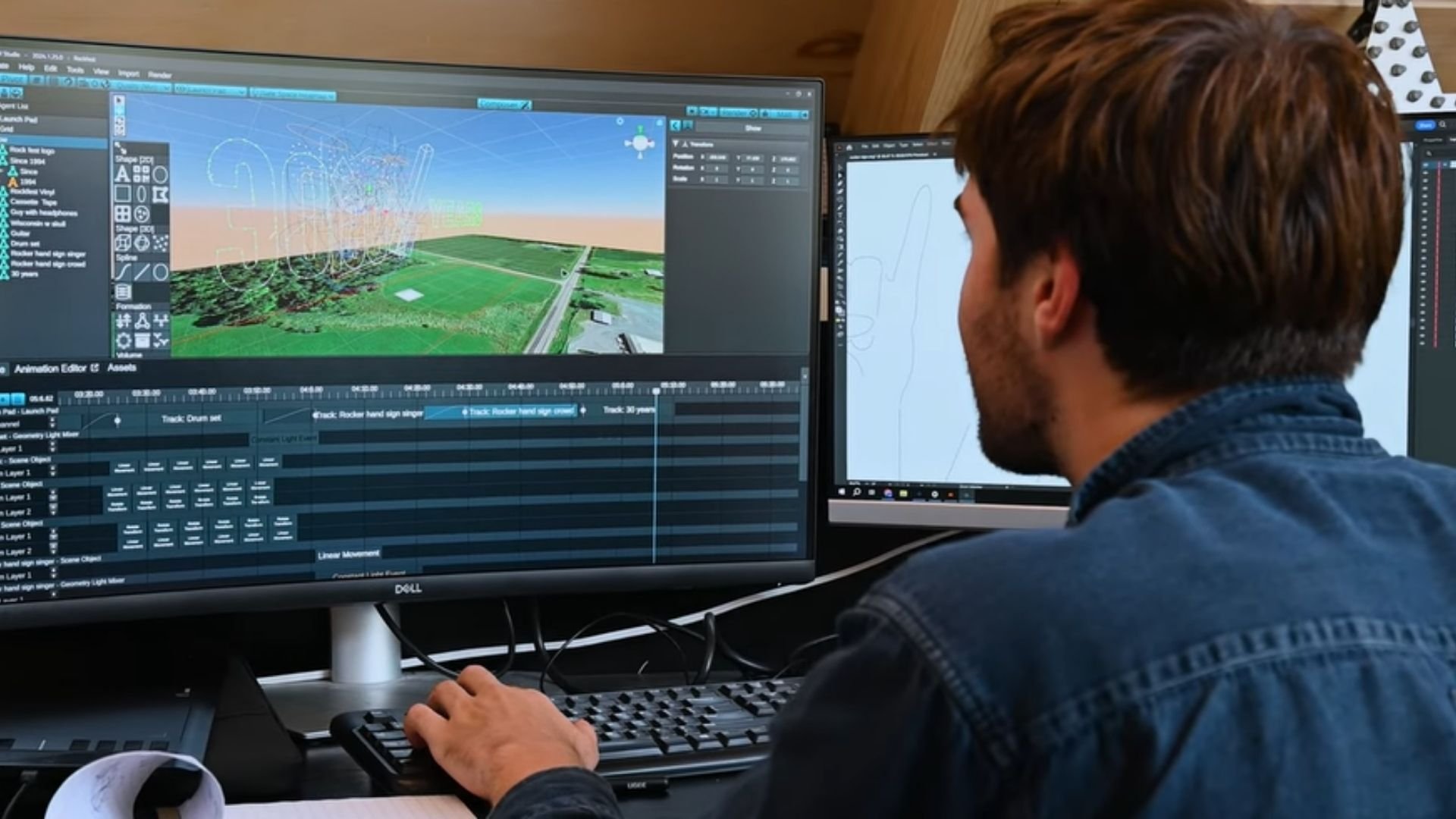 An image of an NLDS drone show designer working on developing a client's vision.