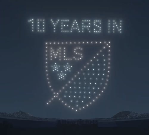 An image from the Minnesota United Football Club show featuring a 10-year celebration.