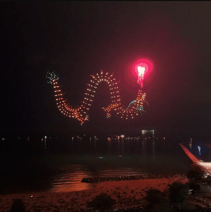 An image of a dragon flying and spewing fire during the Milwaukee 4th of July NLDS show. An image of a dragon flying and spewing fire during the Milwaukee 4th of July NLDS show.