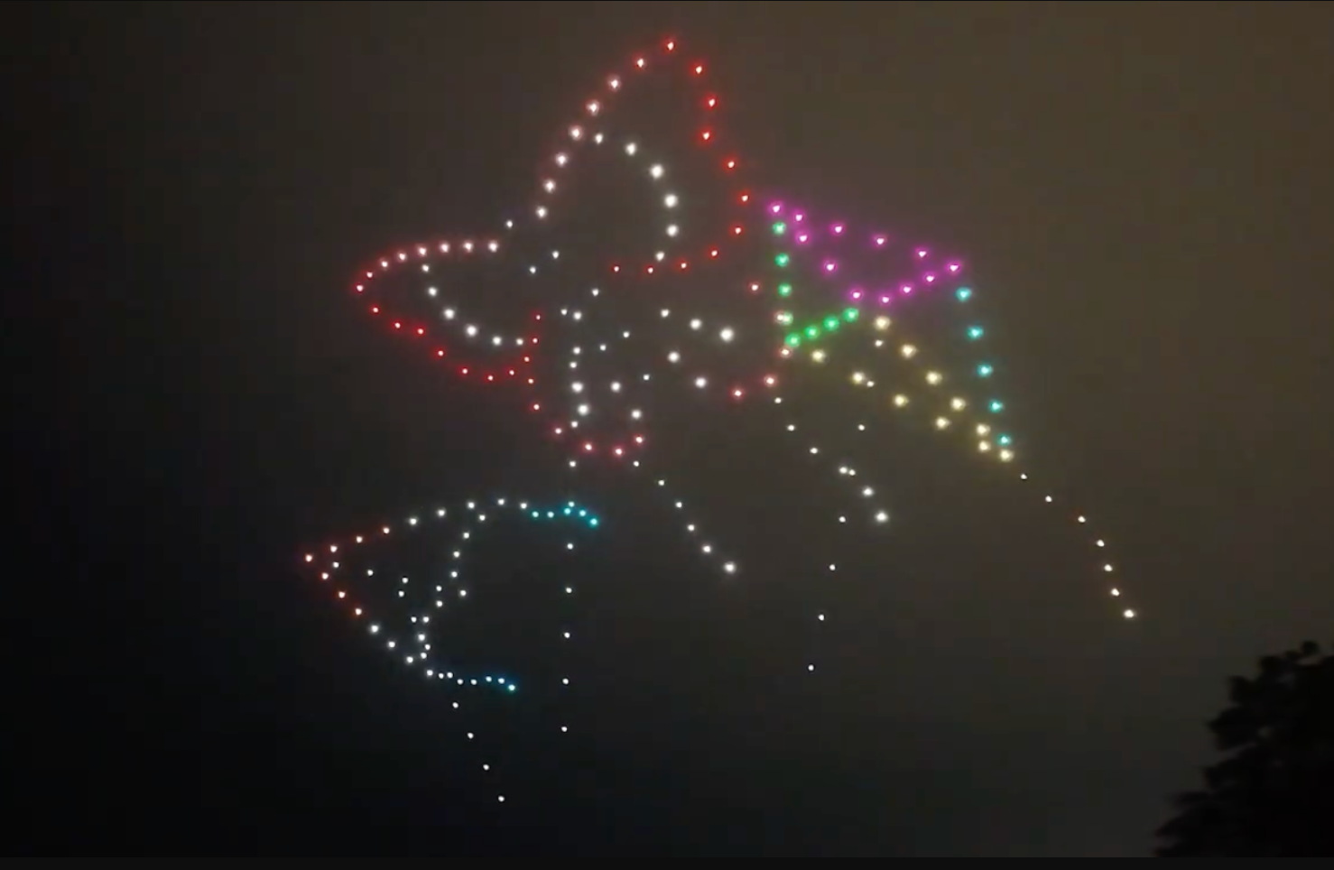 An image from an NLDS drone show featuring a kite formation that appeared in the NLDS Milwaukee County 4th of July show. An image from an NLDS drone show featuring a kite formation that appeared in the NLDS Milwaukee County 4th of July show.