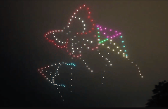 An image from an NLDS drone show featuring kites that appeared in the NLDS Milwaukee County 4th of July show. An image from an NLDS drone show featuring kites that appeared in the NLDS Milwaukee County 4th of July show.