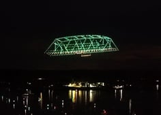 An image from an NLDS drone show featuring the local swing bridge that appeared in the NLDS Windjammer Days show. An image from an NLDS drone show featuring the local swing bridge that appeared in the NLDS Windjammer Days show.