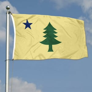 An image of Maine's flag that was used as inspiration for the NLDS Windjammer Days show. An image of Maine's flag that was used as inspiration for the NLDS Windjammer Days show.