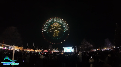 An image of an NLDS show taking the form of Kenosha, WI's logo for a festival. An image of an NLDS show taking the form of Kenosha, WI's logo for a festival.