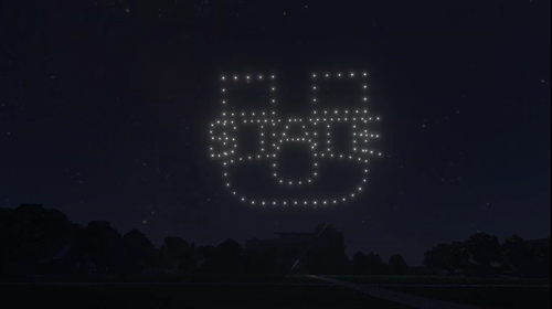 An image from an NLDS drone show with a low number of drones.