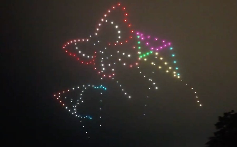 An image from an NLDS drone show featuring kites that appeared in the NLDS Milwaukee County Fourth of July show. An image from an NLDS drone show featuring kites that appeared in the NLDS Milwaukee County Fourth of July show.