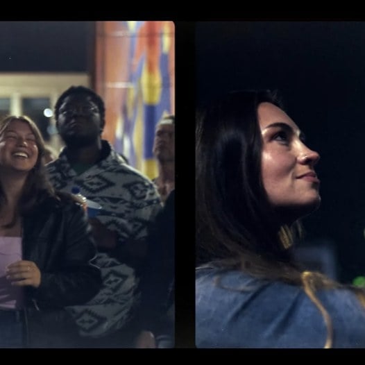 An image of spectators recording an NLDS drone show on their phones. An image of spectators recording an NLDS drone show on their phones.