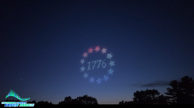 An image from the NLDS New Berlin show featuring 1776 with stars around it.