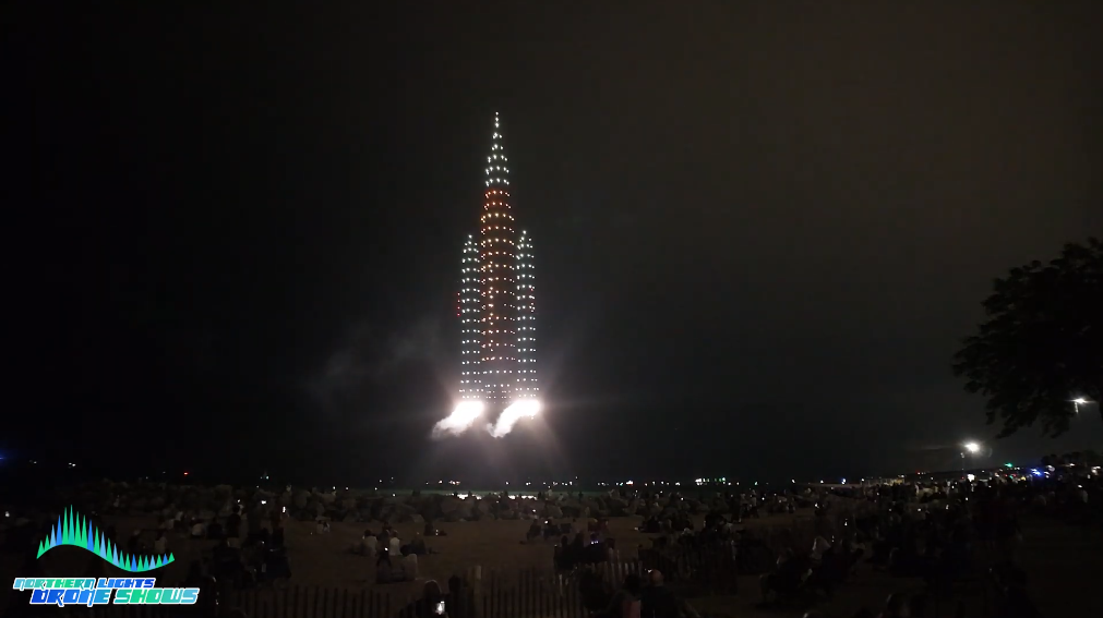 An image of the Artemis rocket depicted by NLDS drones.