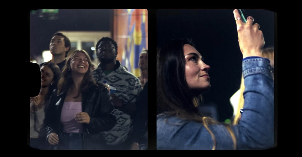 An image of spectators during an NLDS drone show.