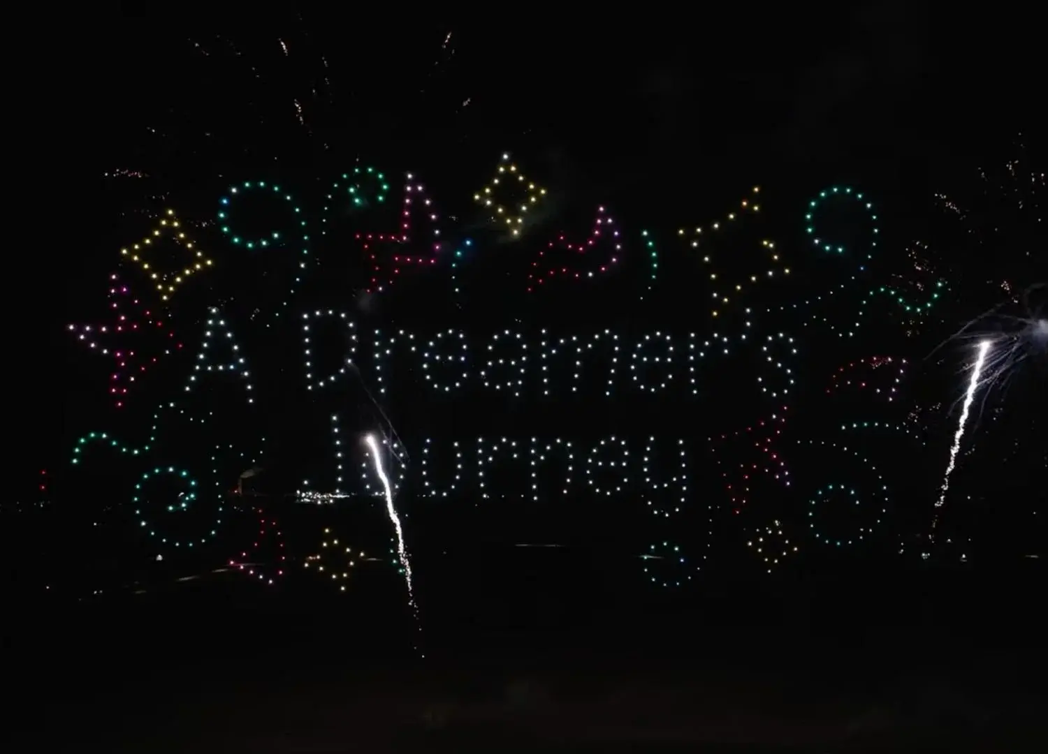 An image from the 2025 BCI Grand Opening show featuring the words "A Dreamer's Journey."