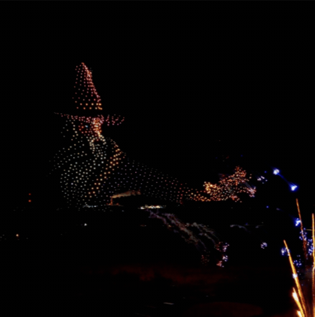 An image from the BCI Celebration show featuring a wizard shooting magic.
