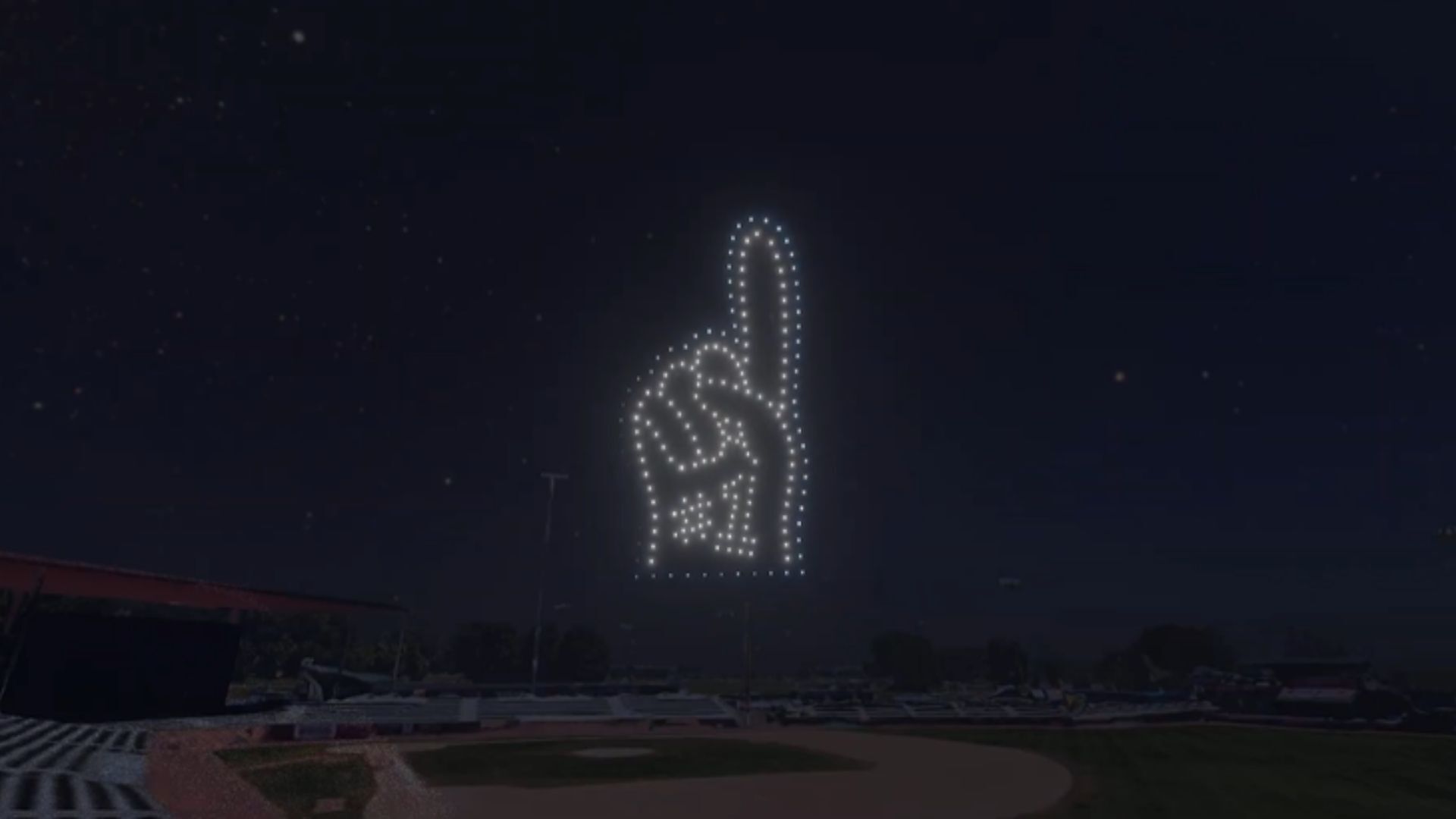 An image from an NLDS halftime show depicting a foam finger.