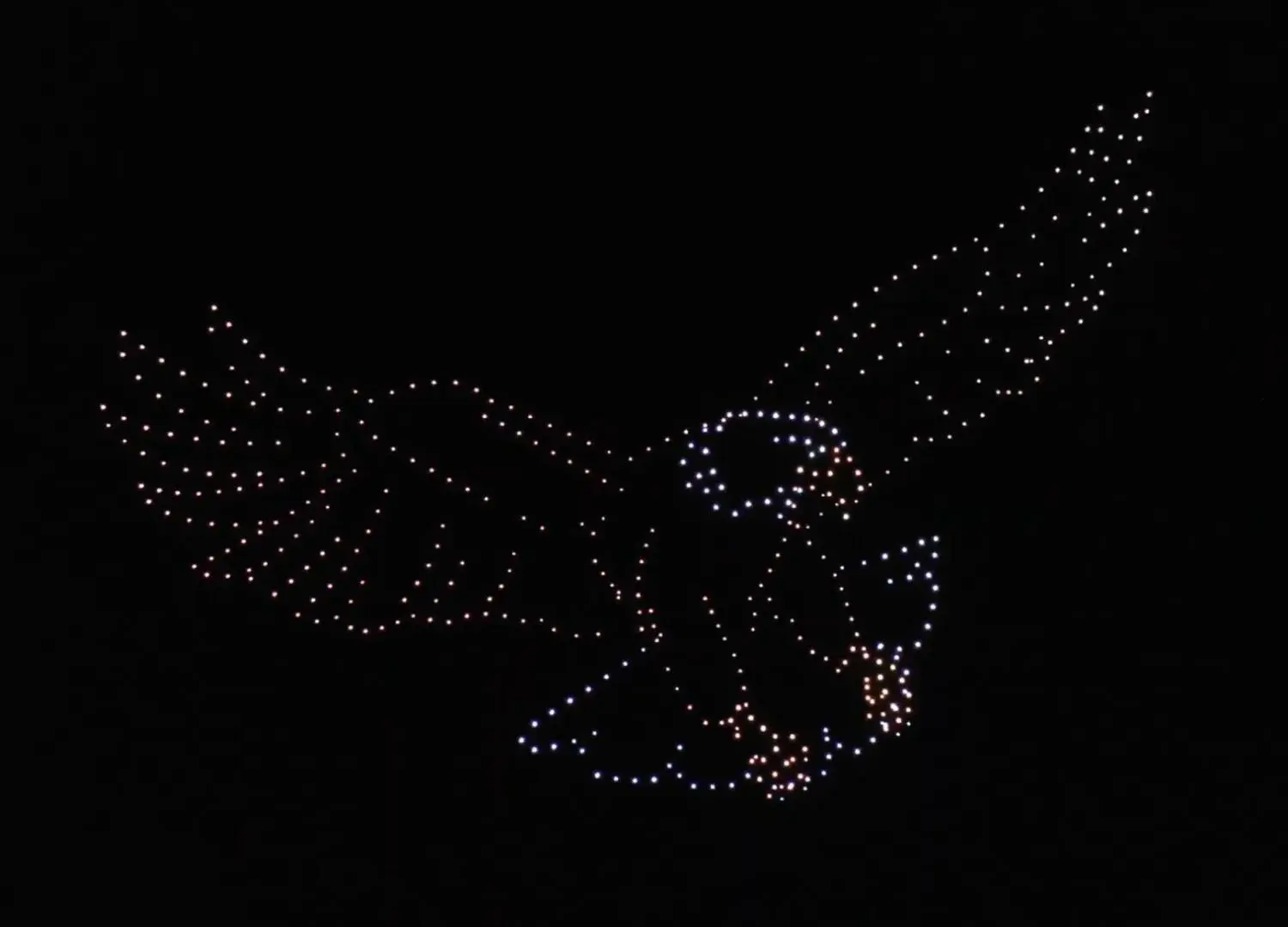 An image from an NLDS drone show featuring an eagle that appeared in the NLDS Milwaukee County 4th of July show. An image from an NLDS drone show featuring an eagle that appeared in the NLDS Milwaukee County 4th of July show.
