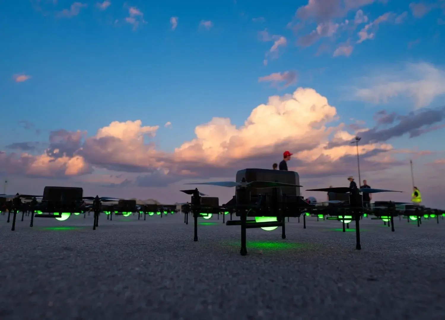 An image of the NLDS crew setting up drones for the Milwaukee County Fourth of July show. An image of the NLDS crew setting up drones for the Milwaukee County Fourth of July show.