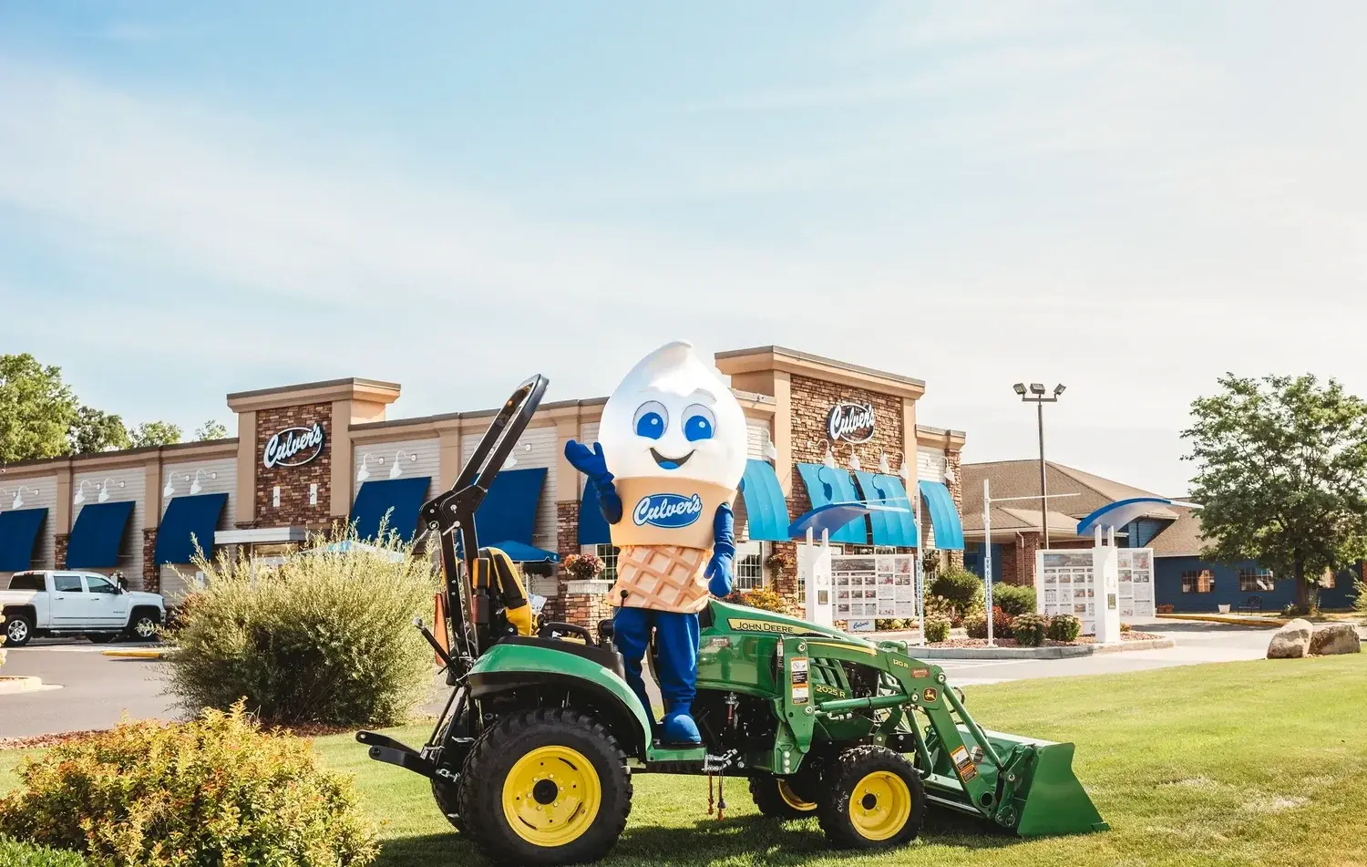 An image from the S&L Companies show featuring the Culver's mascot that was used as an example for the rendering.