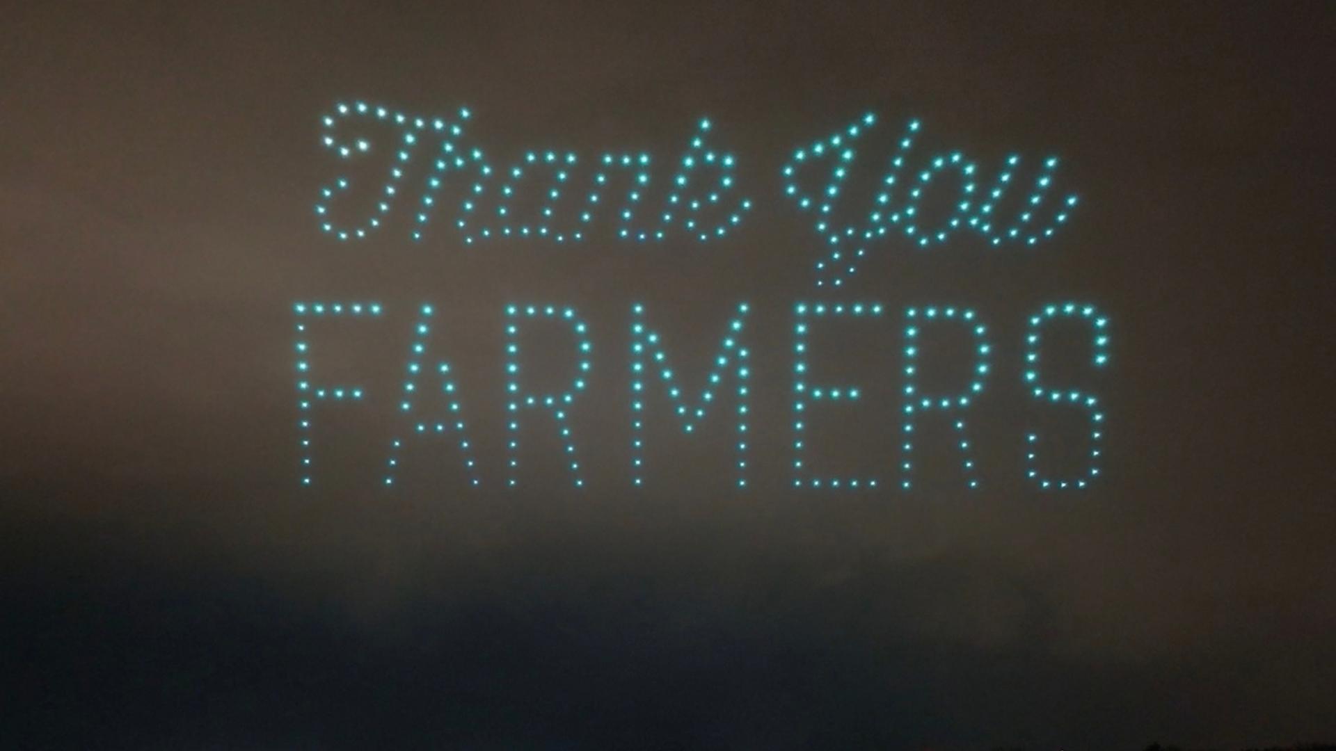 An image from the S&L Companies show featuring the phrase "Thank You Farmers."