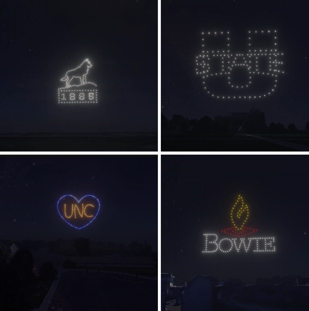 An image from multiple NLDS drone show from multiple different unversities. An image from multiple NLDS drone show from multiple different unversities.